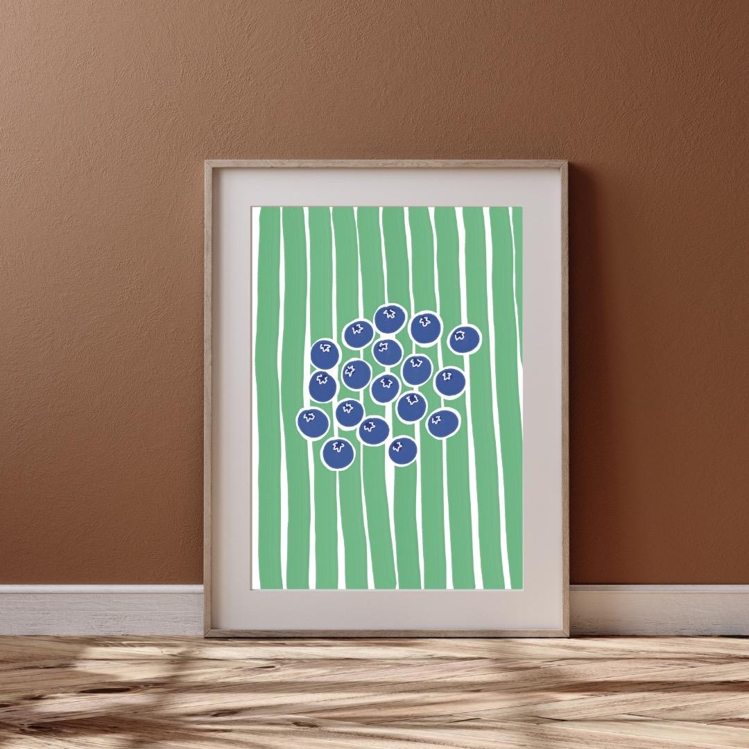Blueberries | A4 Art Print | Colourful Fruit