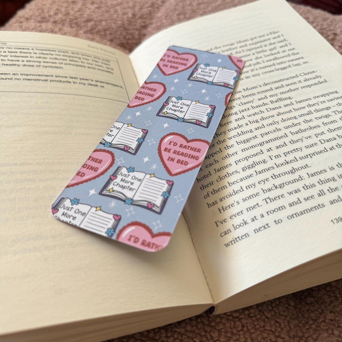 Reading in Bed Bookmark: 300gsm Card Stock
