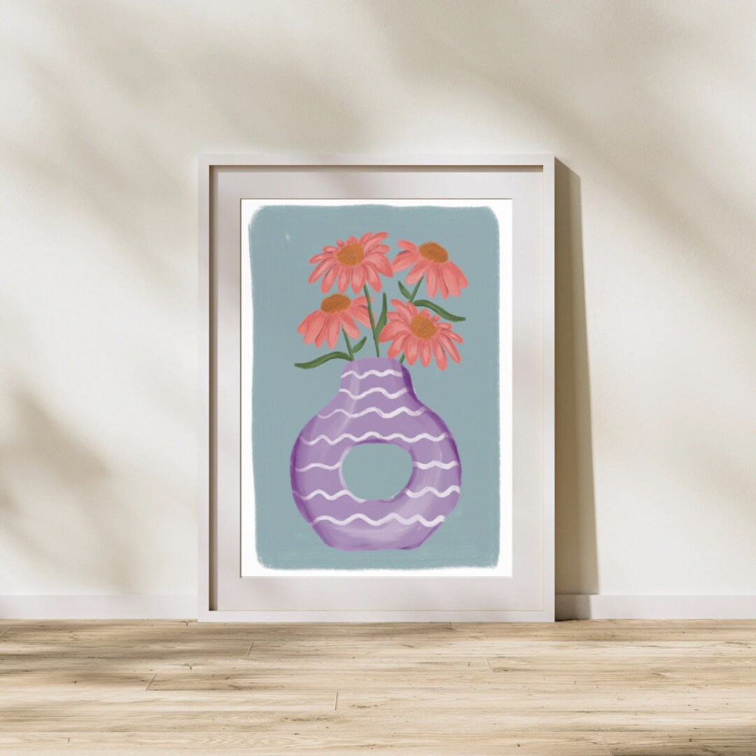 Flowers In A Vase A4 Art Print