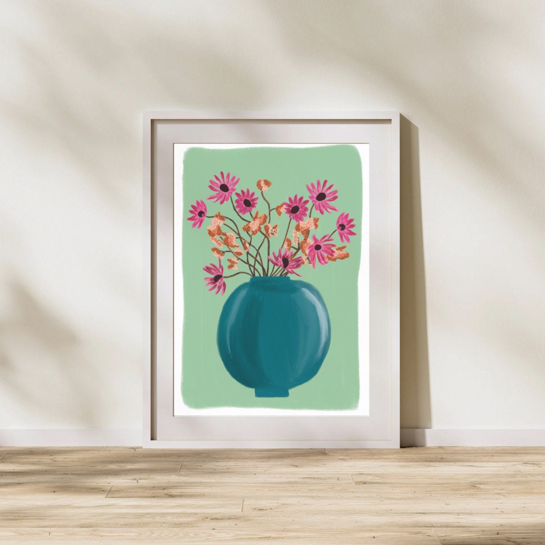 Flowers In A Vase A4 Art Print