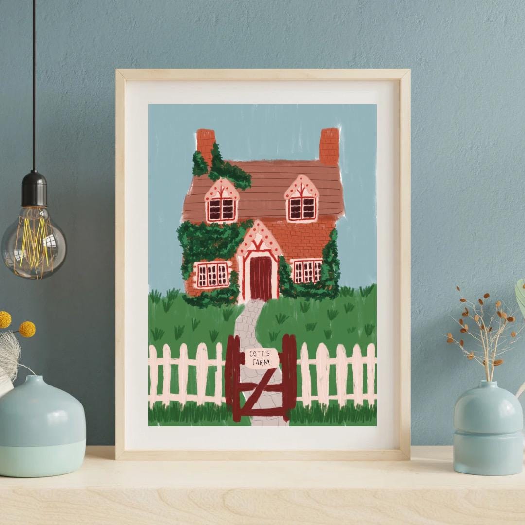 Cottage in the countryside | A4 Art Print