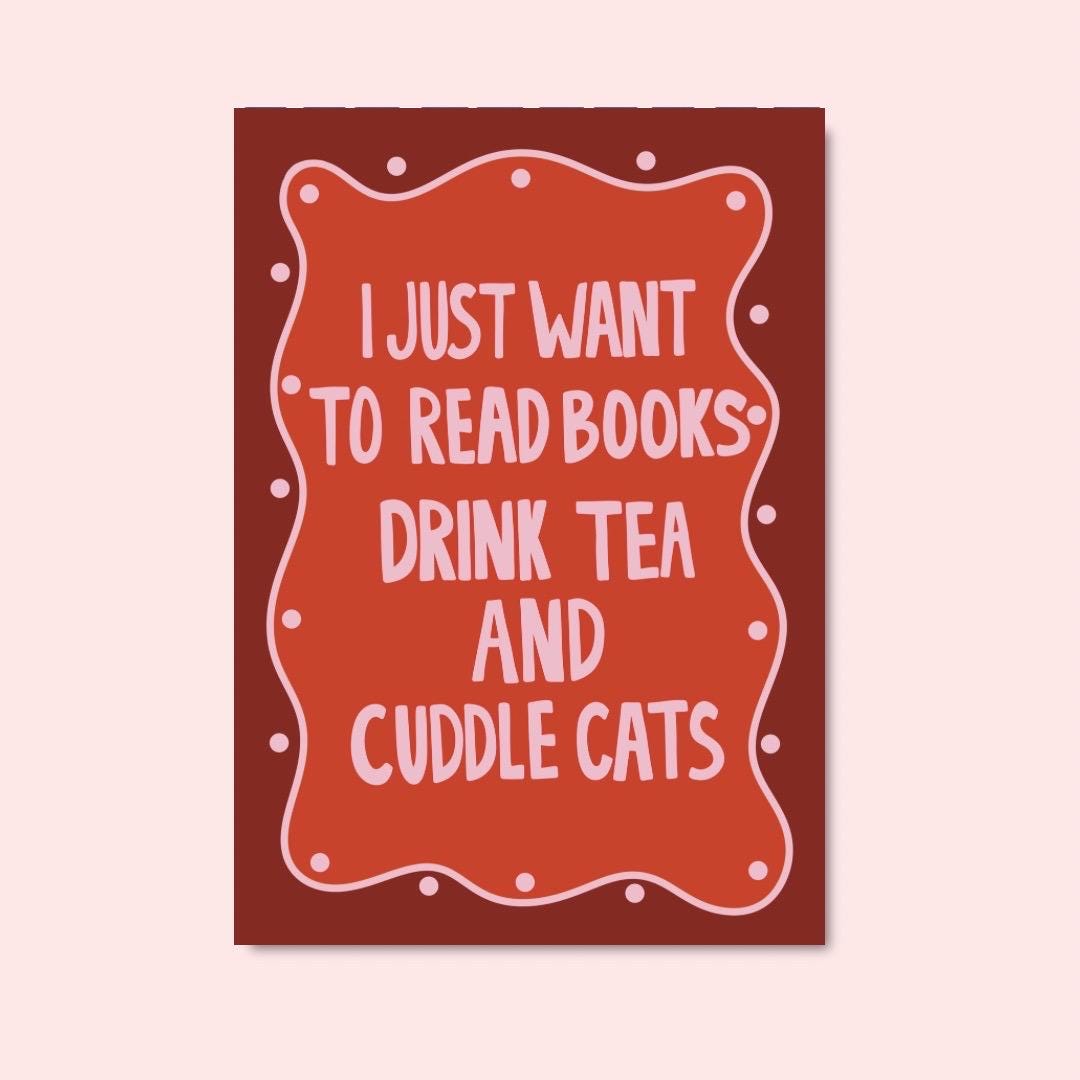 Cuddle Cats A4 Art Print