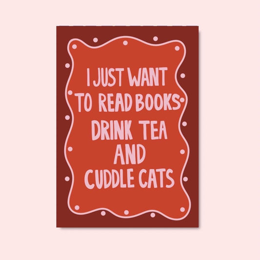 Cuddle Cats A4 Art Print