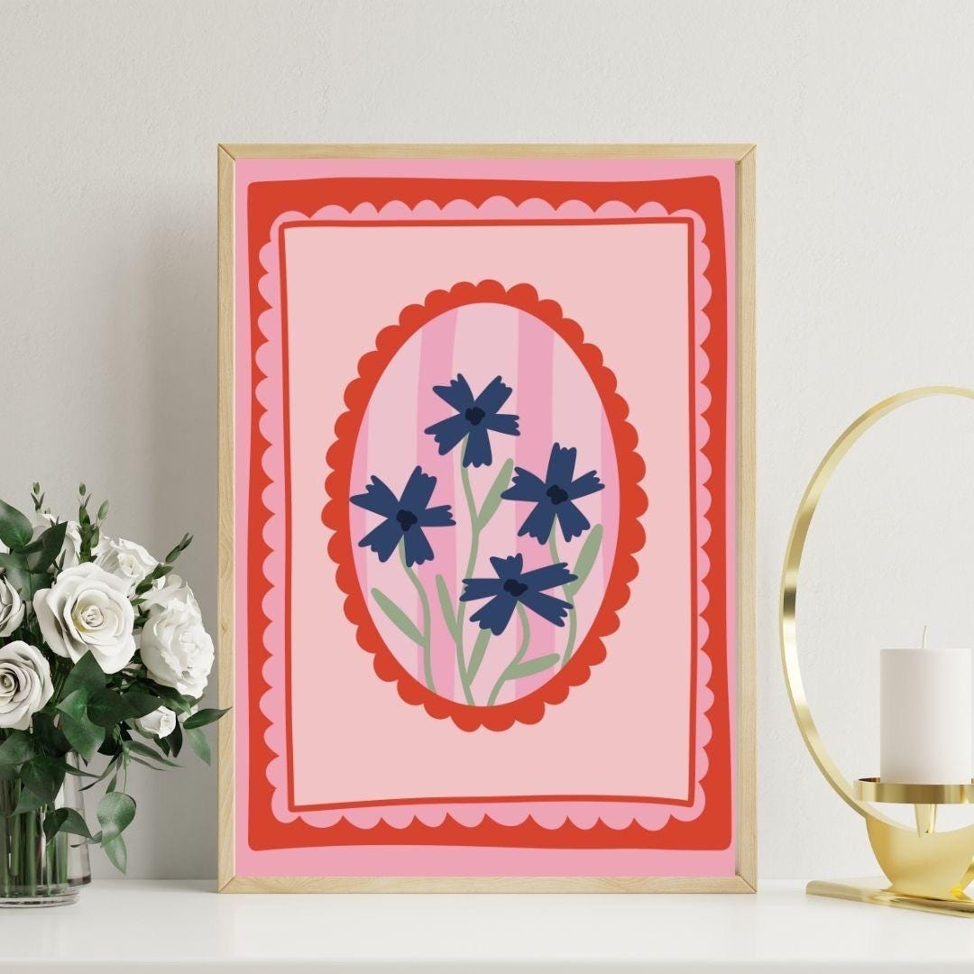 Flowers in a frame art print