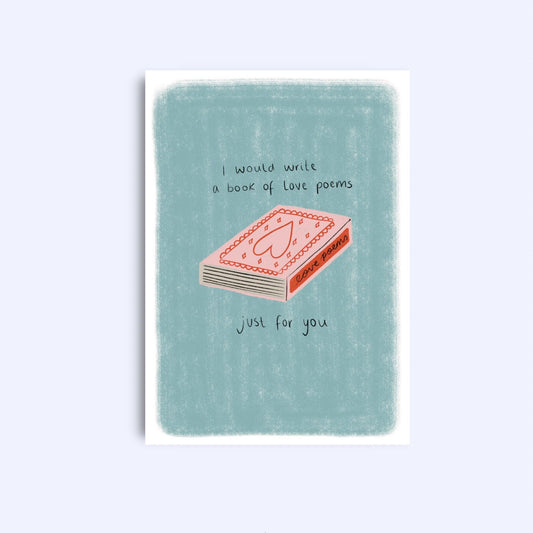 Love Poems Card: A6 Greeting Card with Kraft Envelope