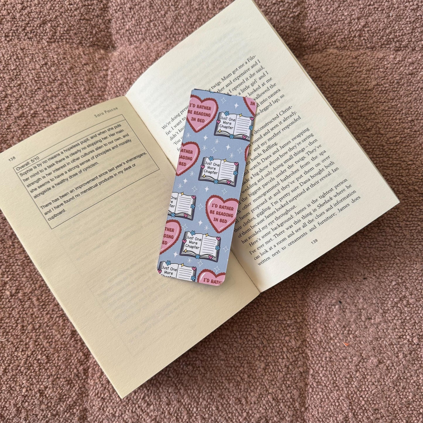 Reading in Bed Bookmark: 300gsm Card Stock