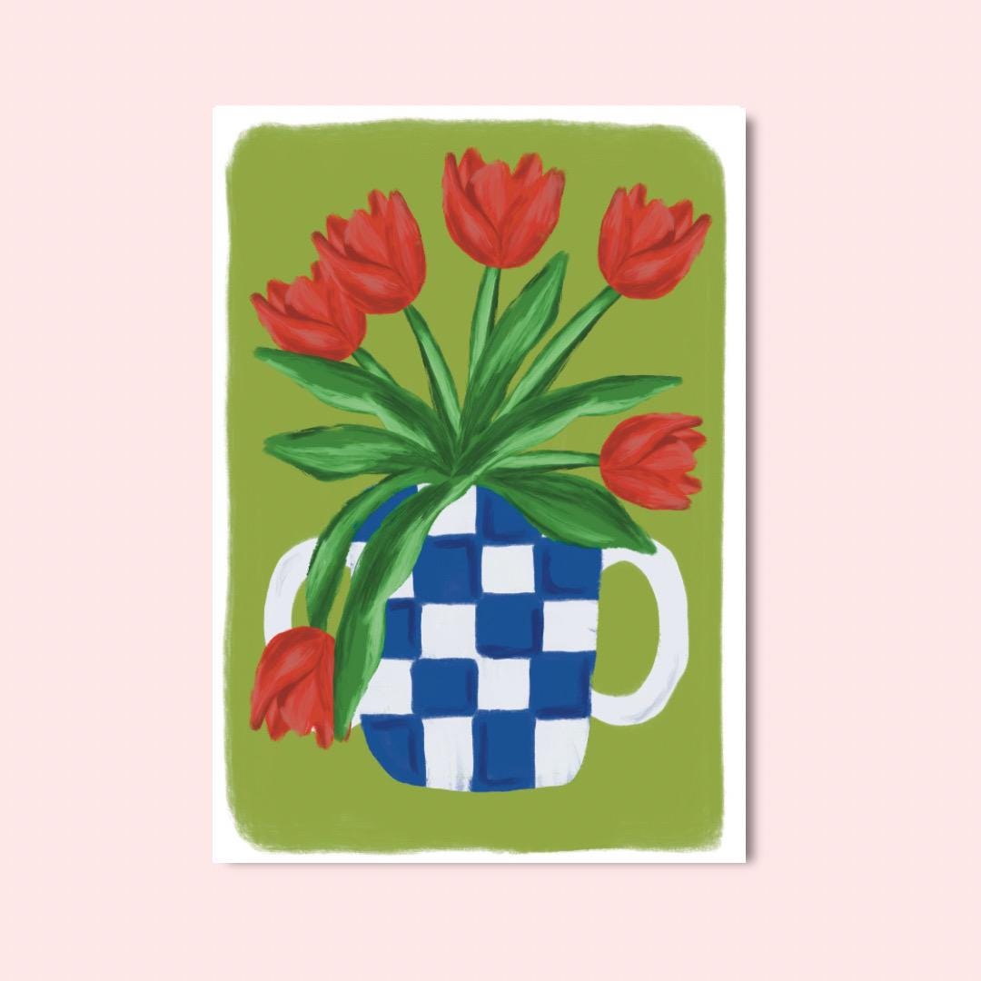Flowers In A Vase A4 Art Print
