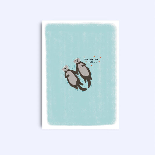 Otter Love Greeting Card: Anniversary Card for Him or Her