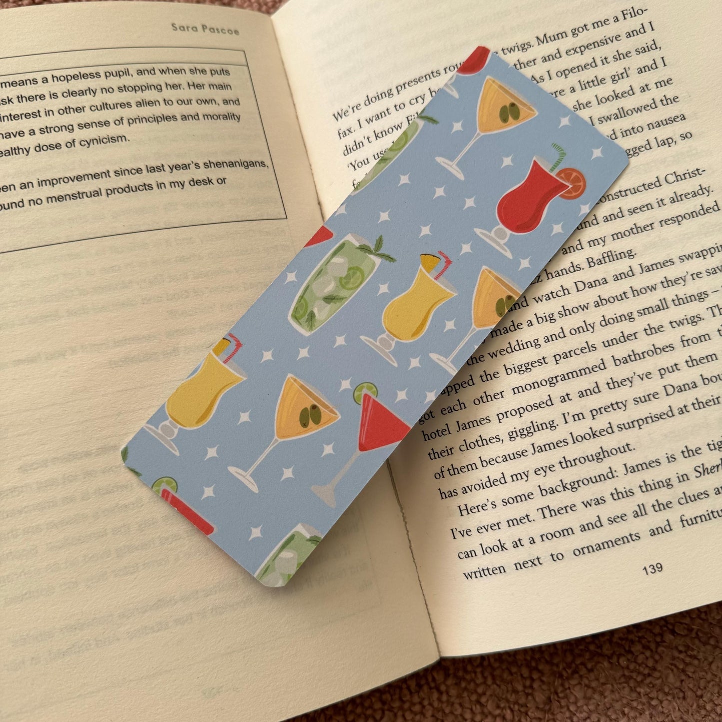 Cocktails Bookmark: 300gsm Card