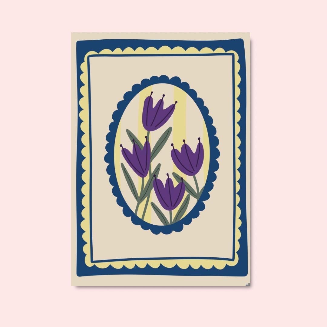 Tulip flowers in a frame art print