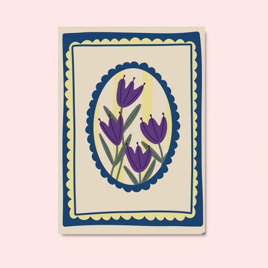 Tulip flowers in a frame art print
