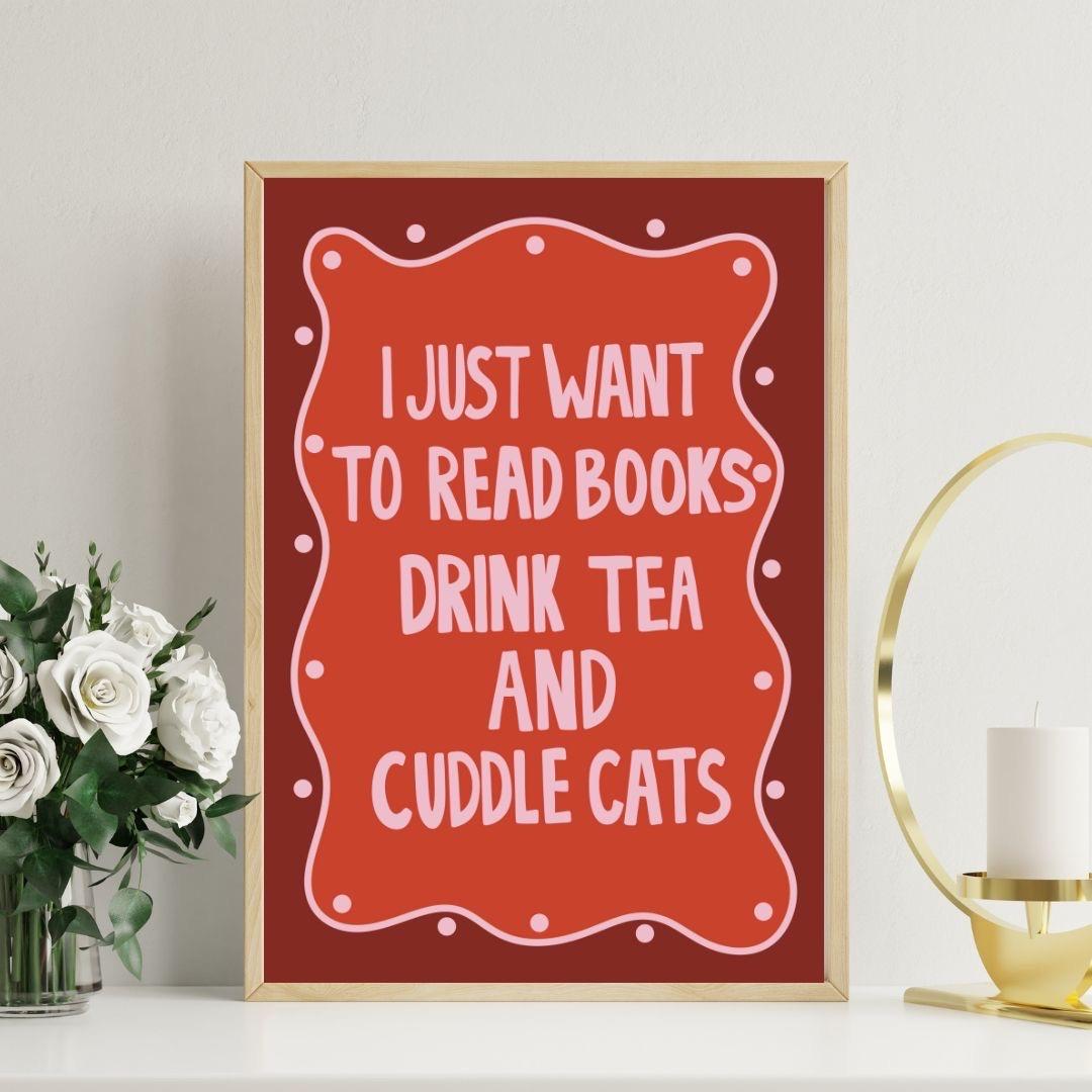 Cuddle Cats A4 Art Print