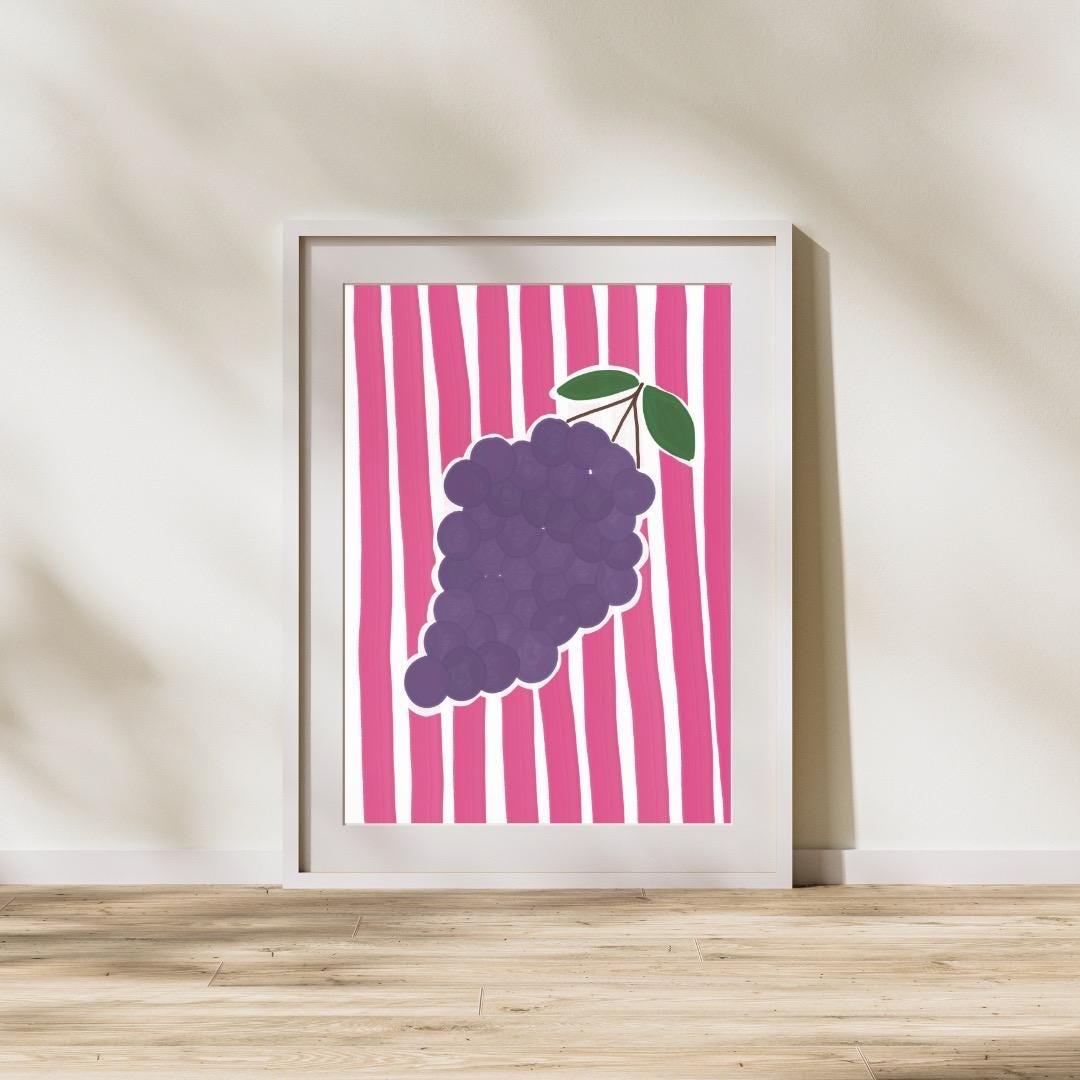 Grapes | A4 Art Print | Colourful Fruit