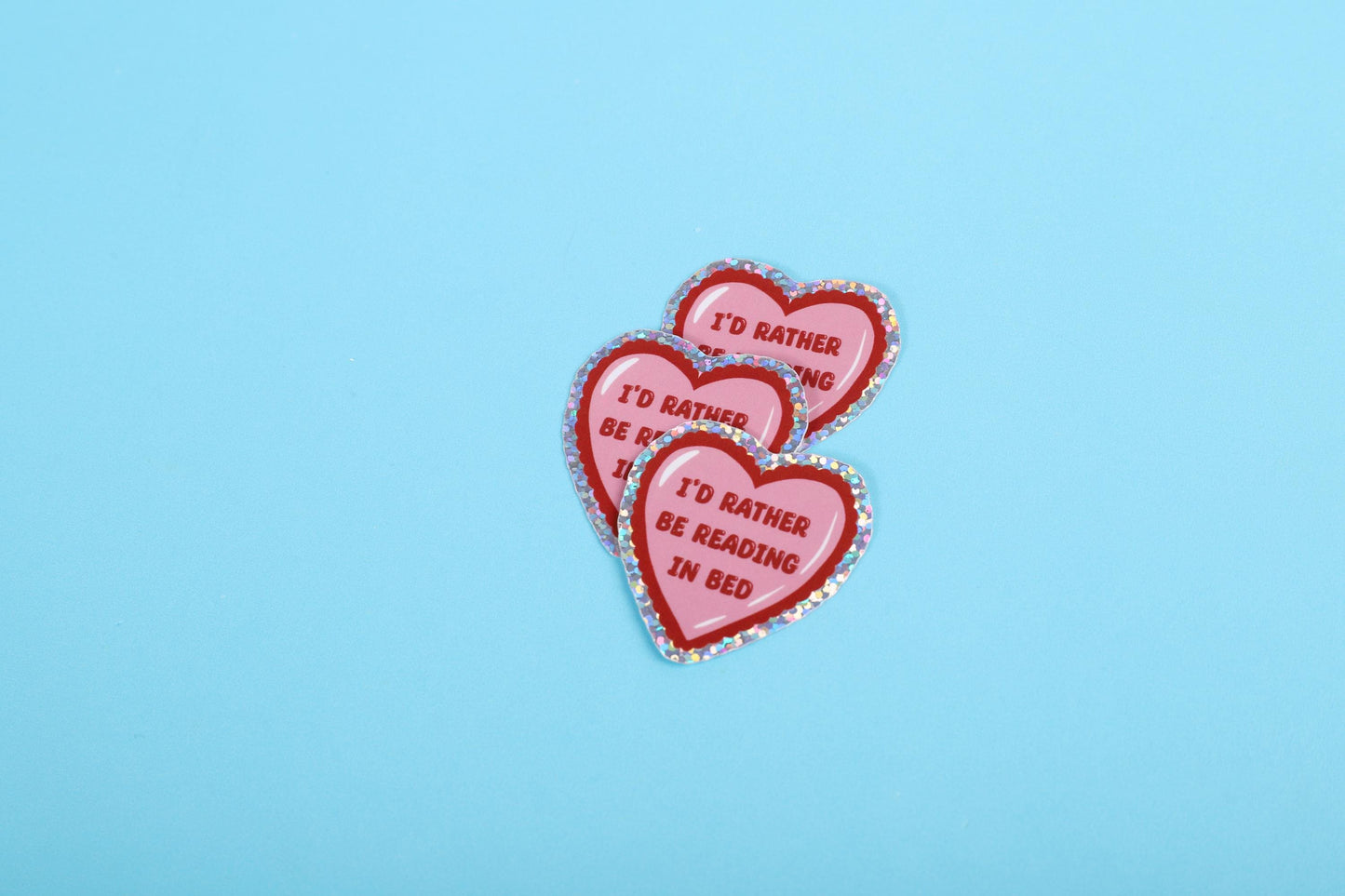 I'd rather be reading in bed | Small Glitter Sticker