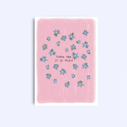 Thank You Floral Greeting Card: A6 with Kraft Envelope