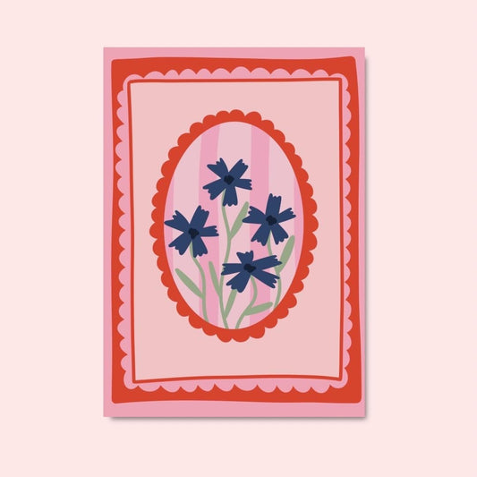 Flowers in a frame art print