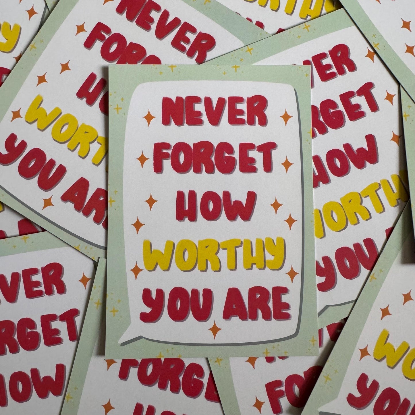 Never Forget How Worthy You Are | A6 Postcard