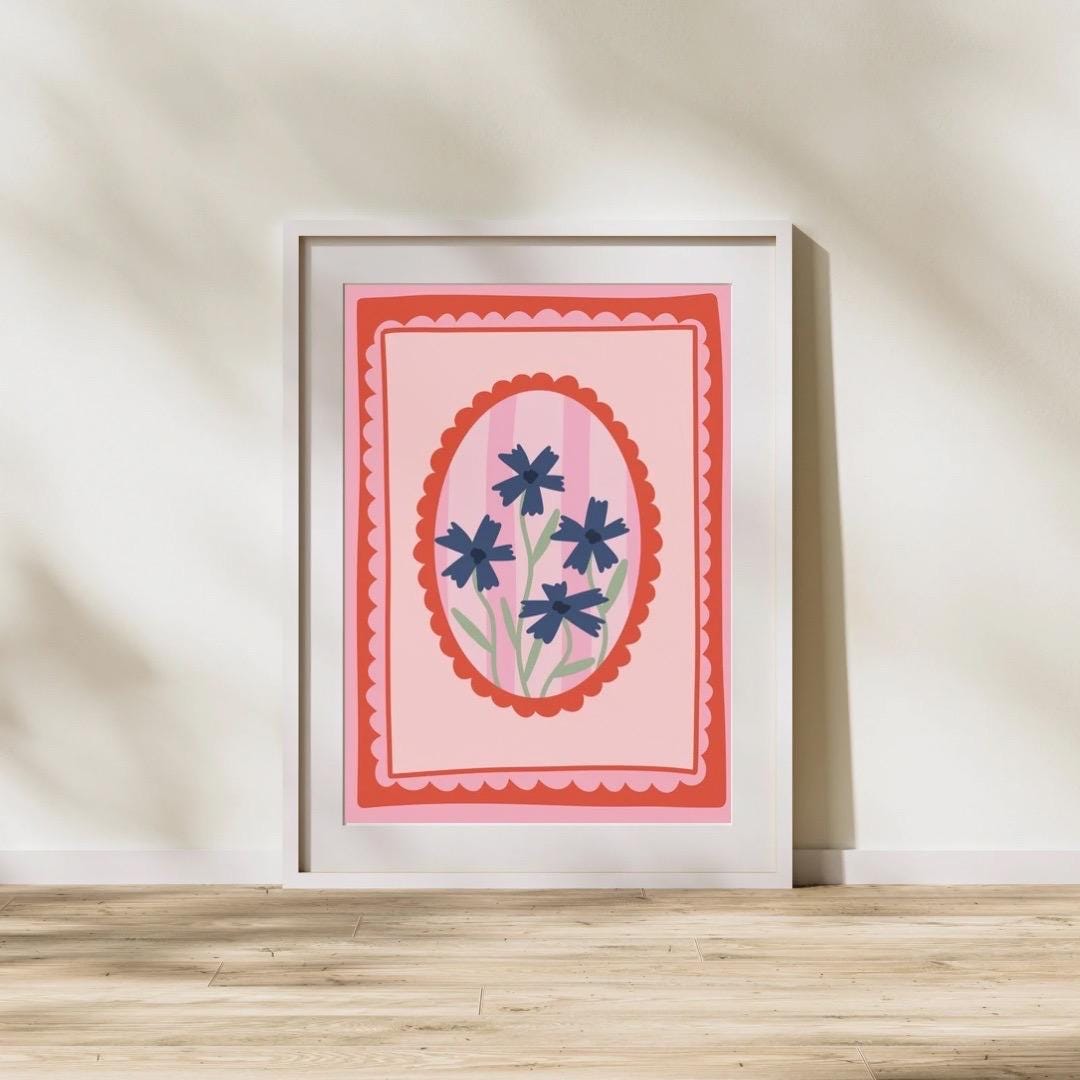 Flowers in a frame art print