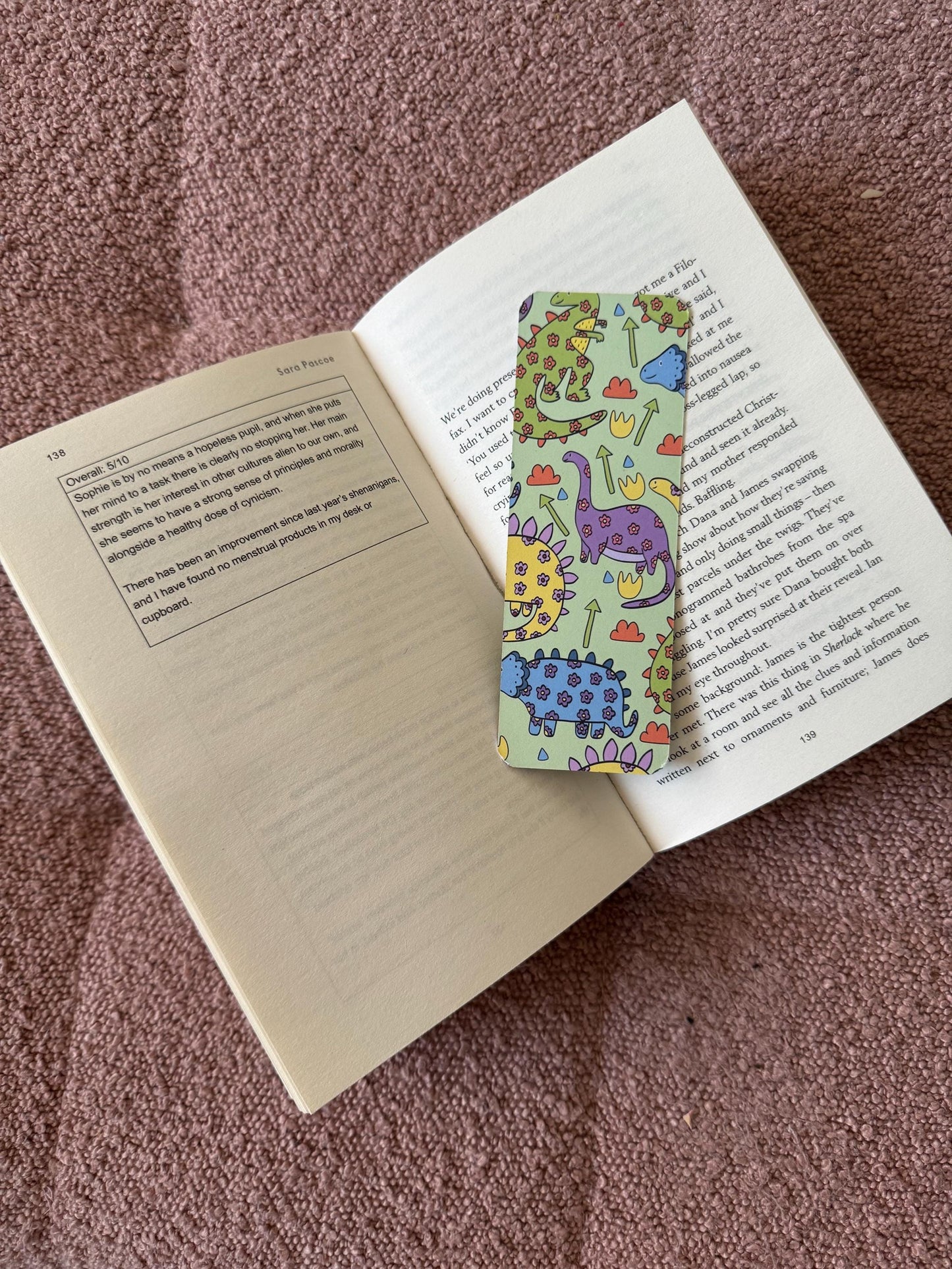 Dinosaur Bookmark: 300gsm Card Stock