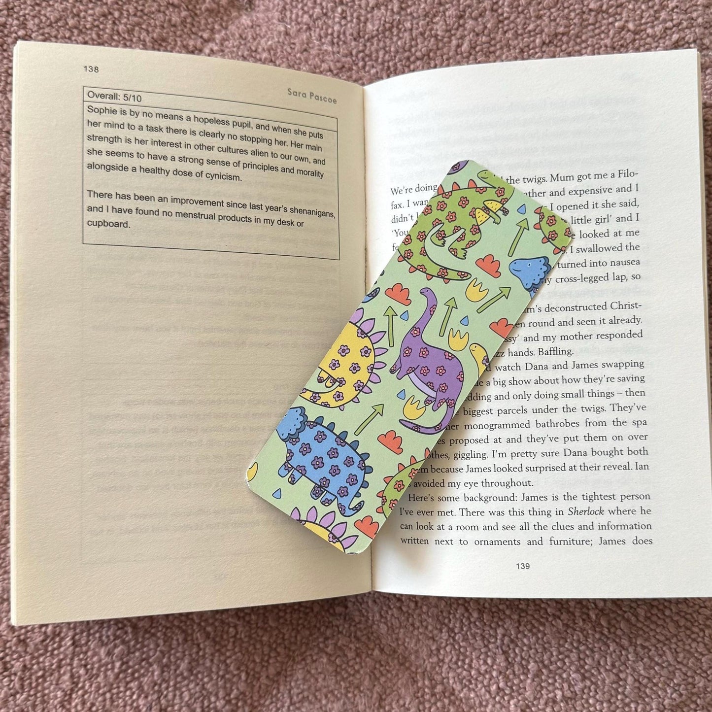 Dinosaur Bookmark: 300gsm Card Stock
