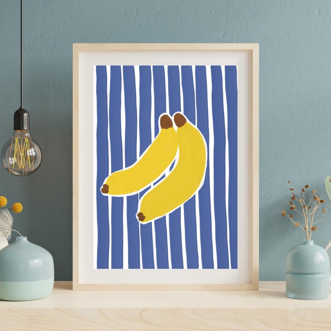 Bananas | A4 Art Print | Colourful Fruit