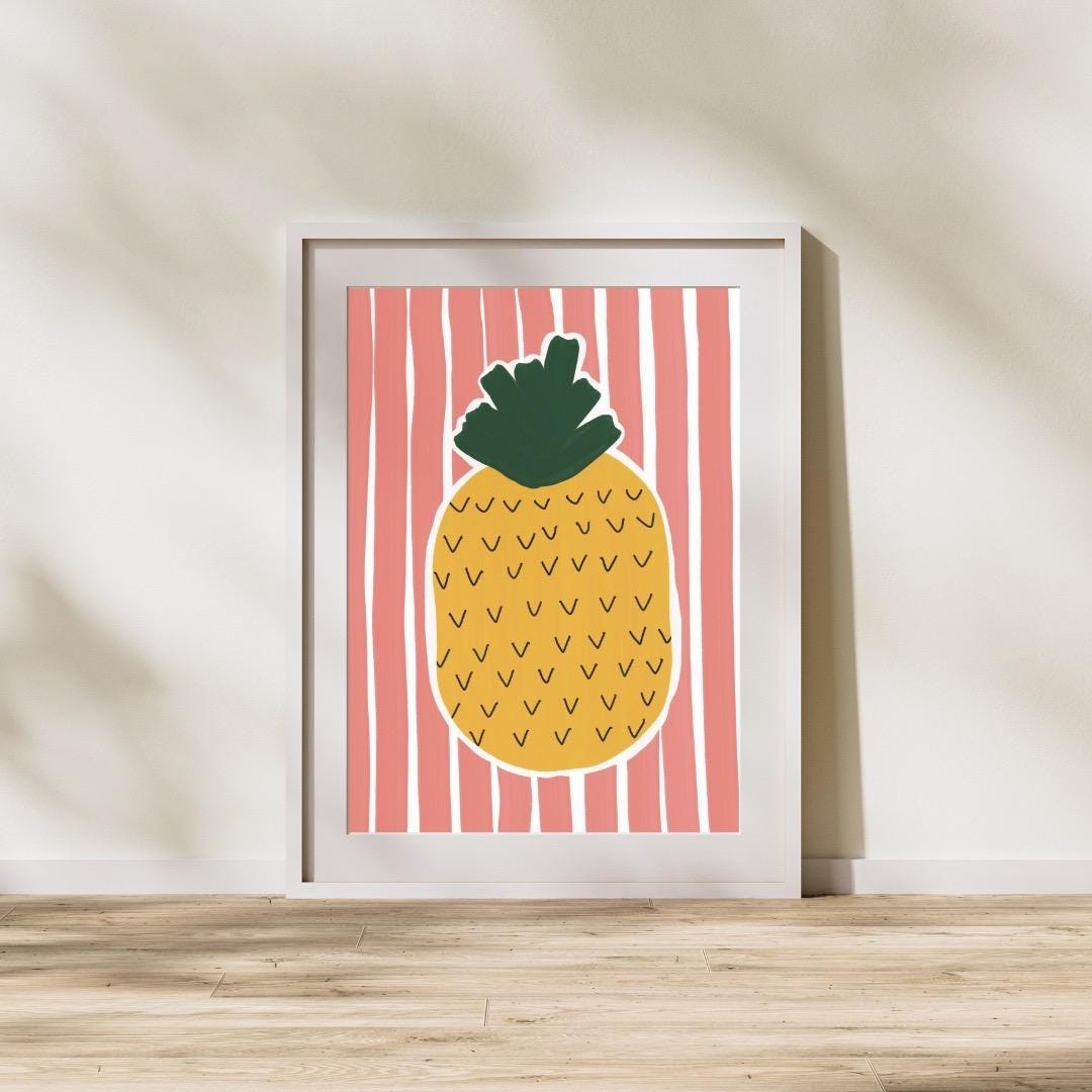 Pineapple | A4 Art Print | Colourful Fruit