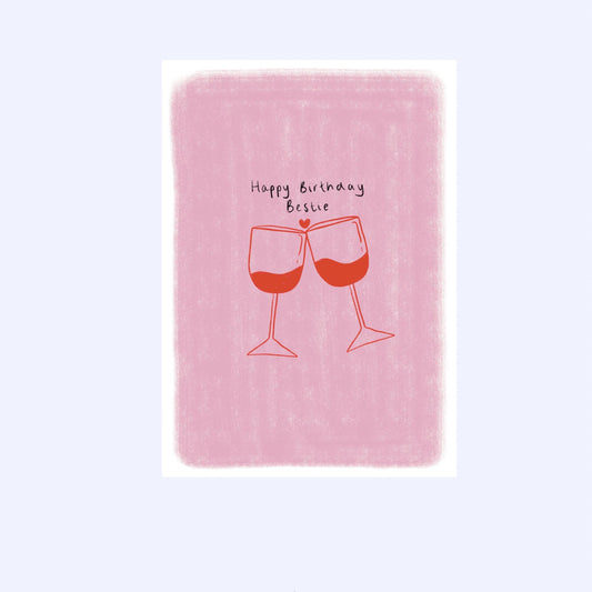 Happy Birthday Bestie Card: A6 Greeting Card with Envelope