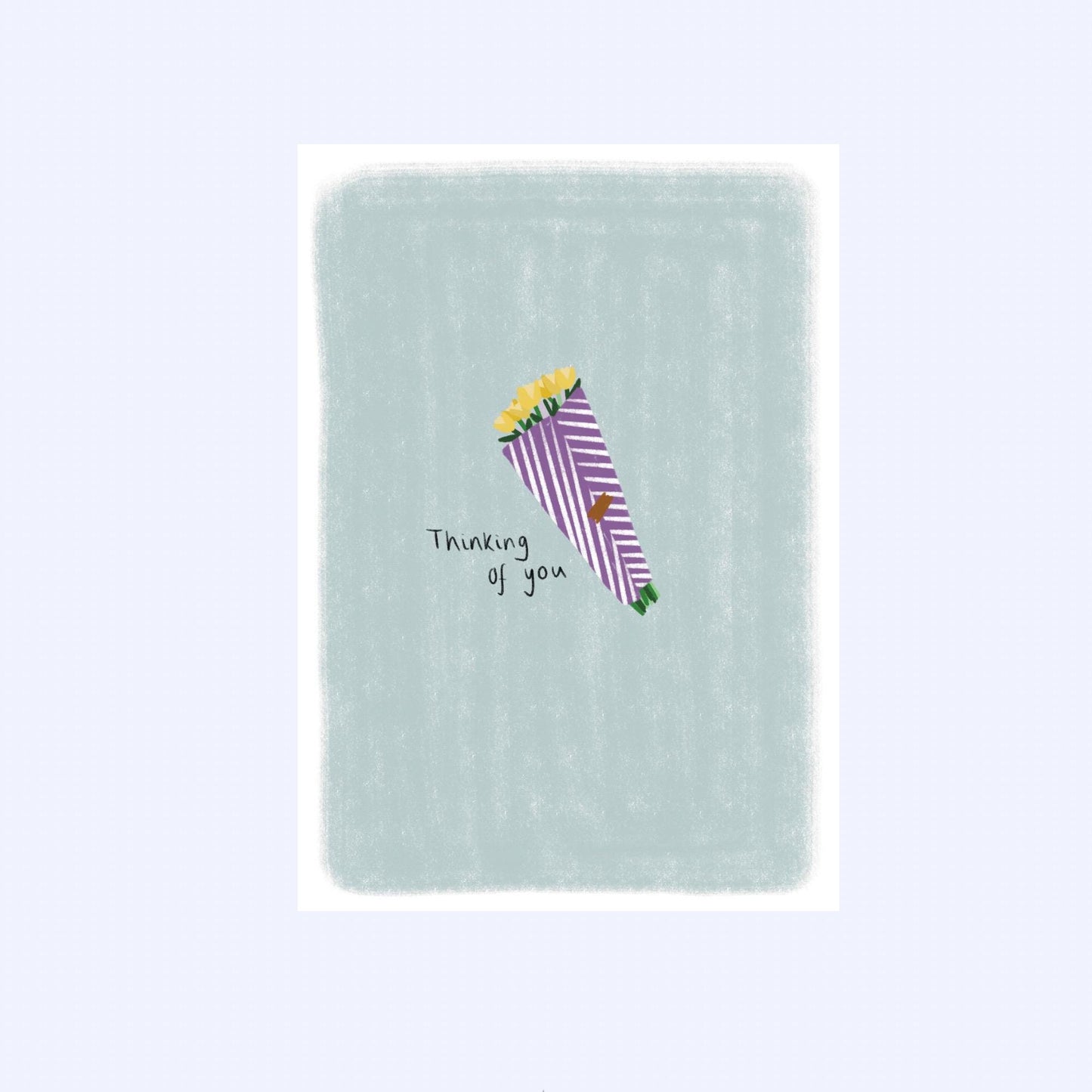 Thinking of You Flowers A6 Greeting Card With Kraft Envelope