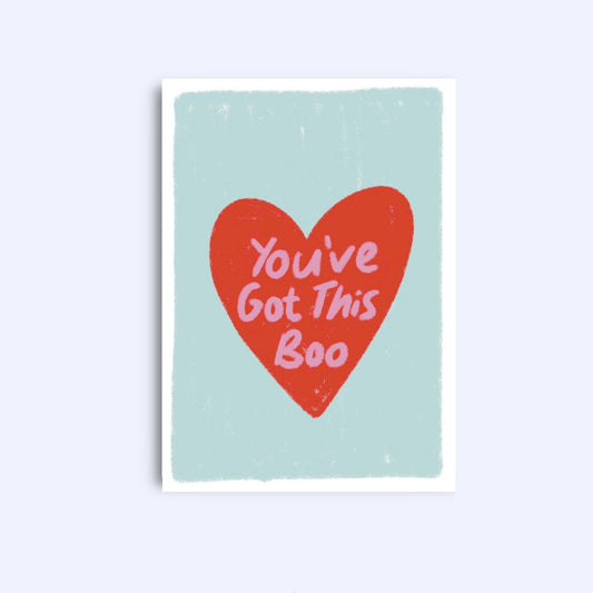 You've Got This Boo Card: A6 Greeting Card with Kraft Envelope