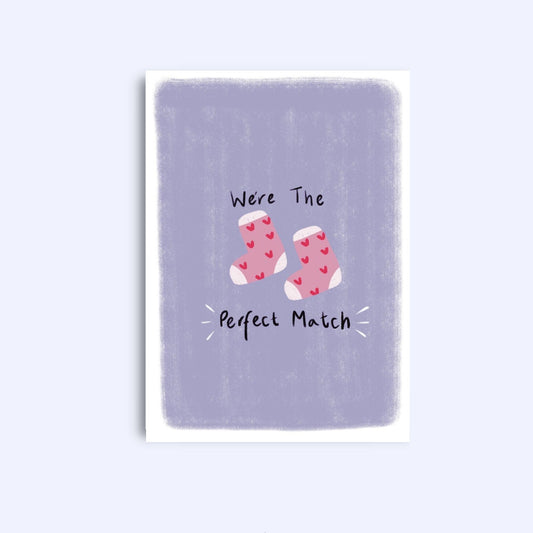Were the perfect match | A6 Greeting Card With Envelope | For him, her | Boyfriend, girlfriend, husband, wife, fiancée