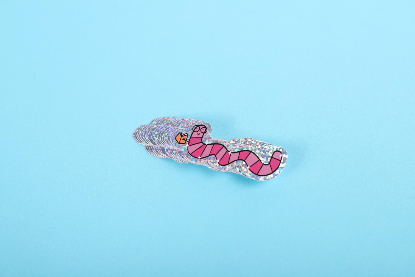 Bookworm | Glitter Sticker