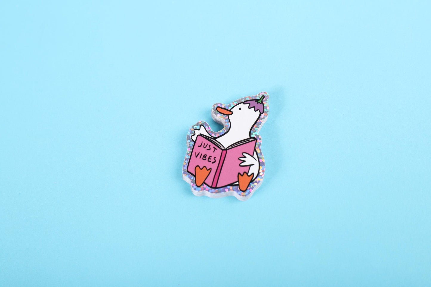 Just Vibes Silly Goose | Glitter Sticker
