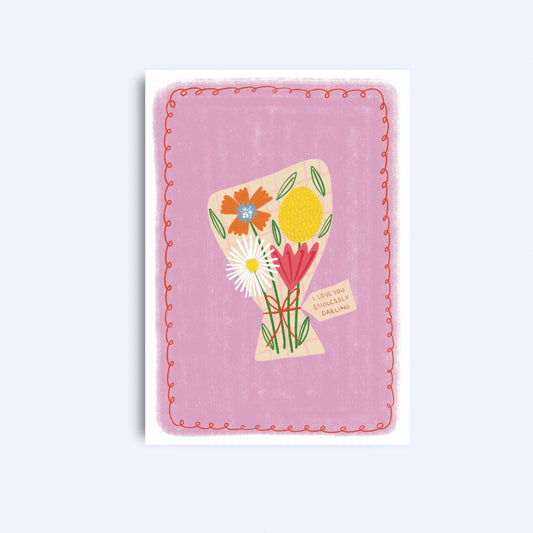 Romantic Floral Greeting Card - Show Your Love Endlessly (A6)