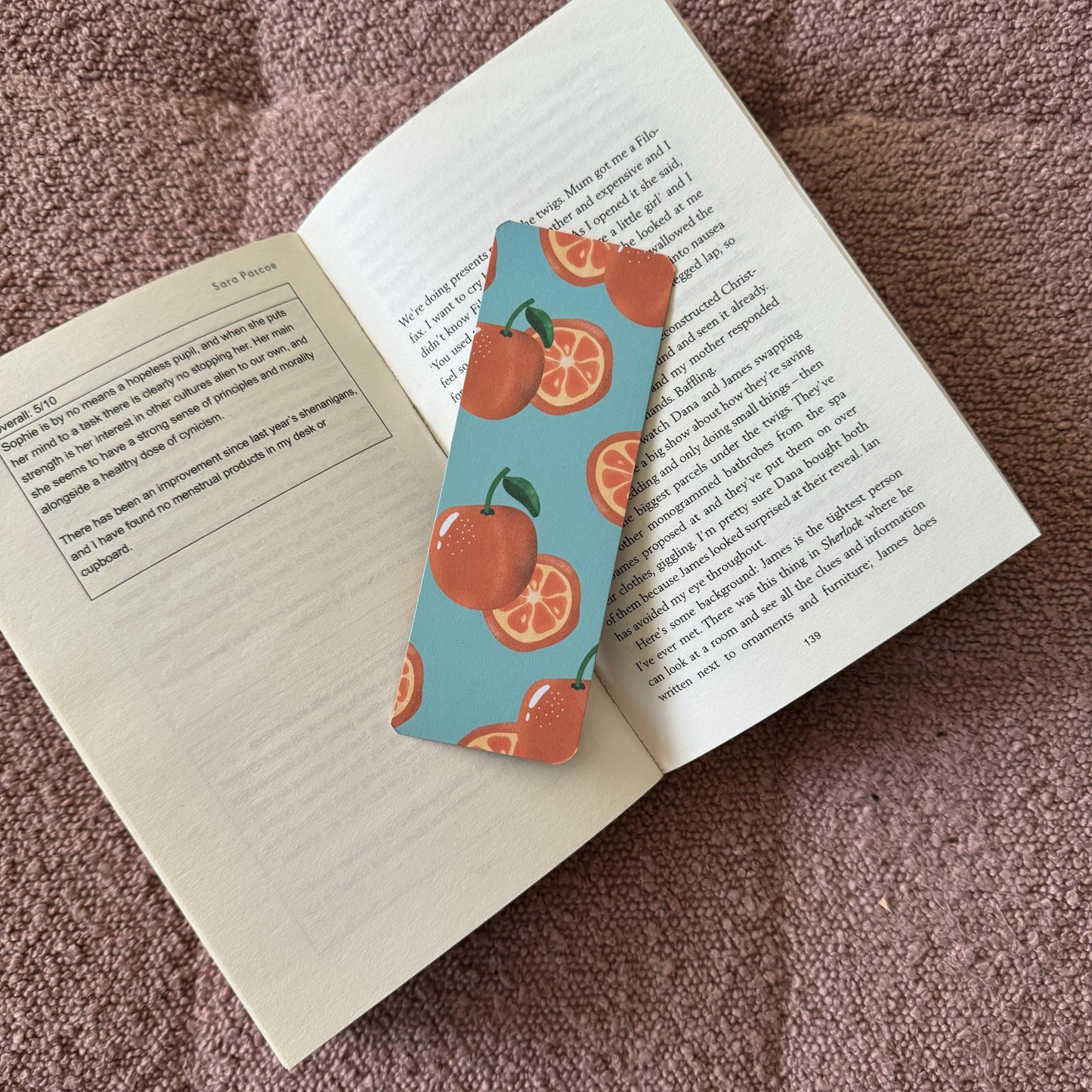 Oranges Pattern Bookmark: 300gsm Card Stock