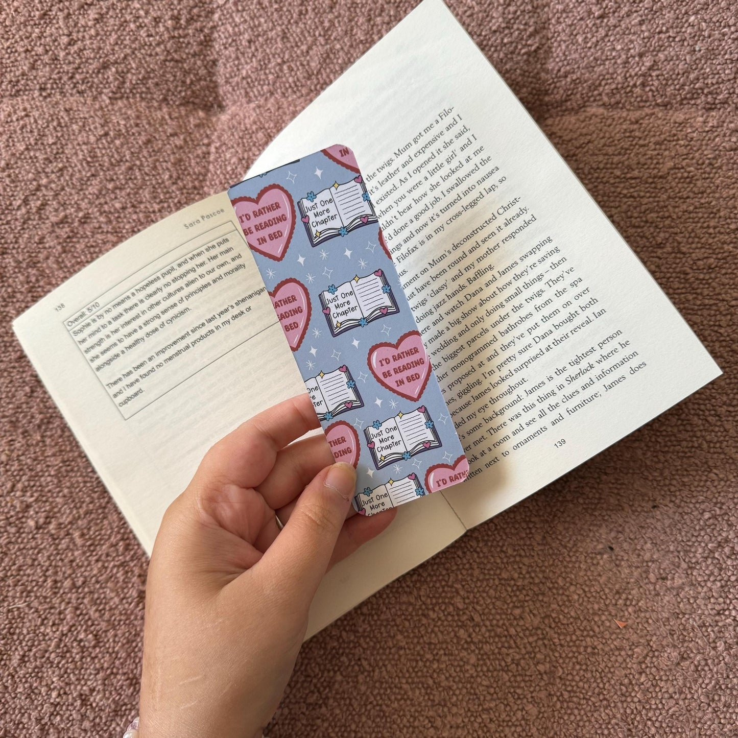Reading in Bed Bookmark: 300gsm Card Stock