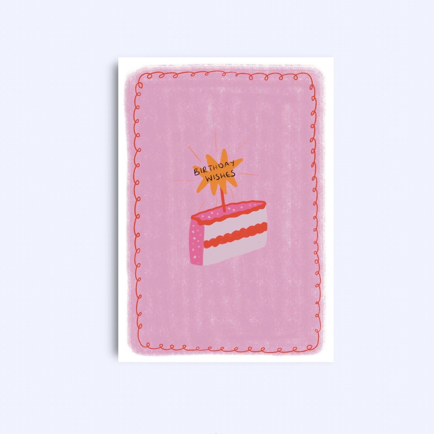 Birthday Cake Card: A6 Greeting Card with Kraft Envelope
