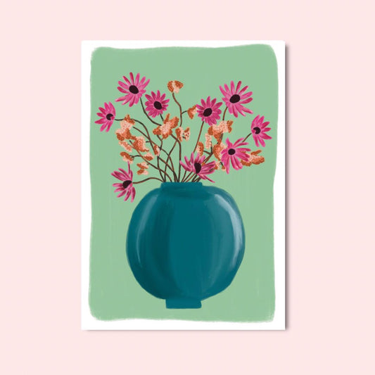 Flowers In A Vase A4 Art Print