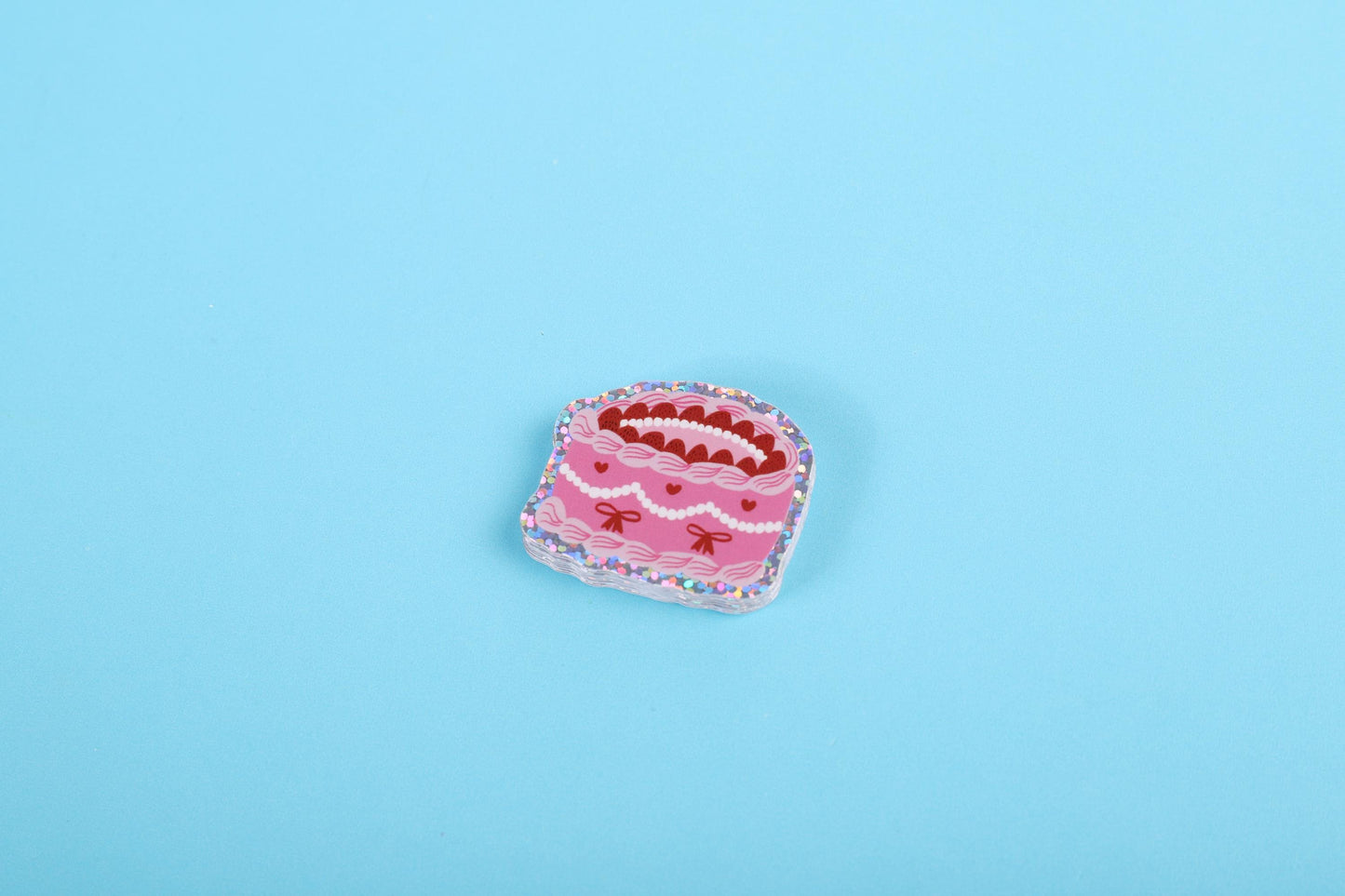 Vintage cake | Small Glitter Sticker
