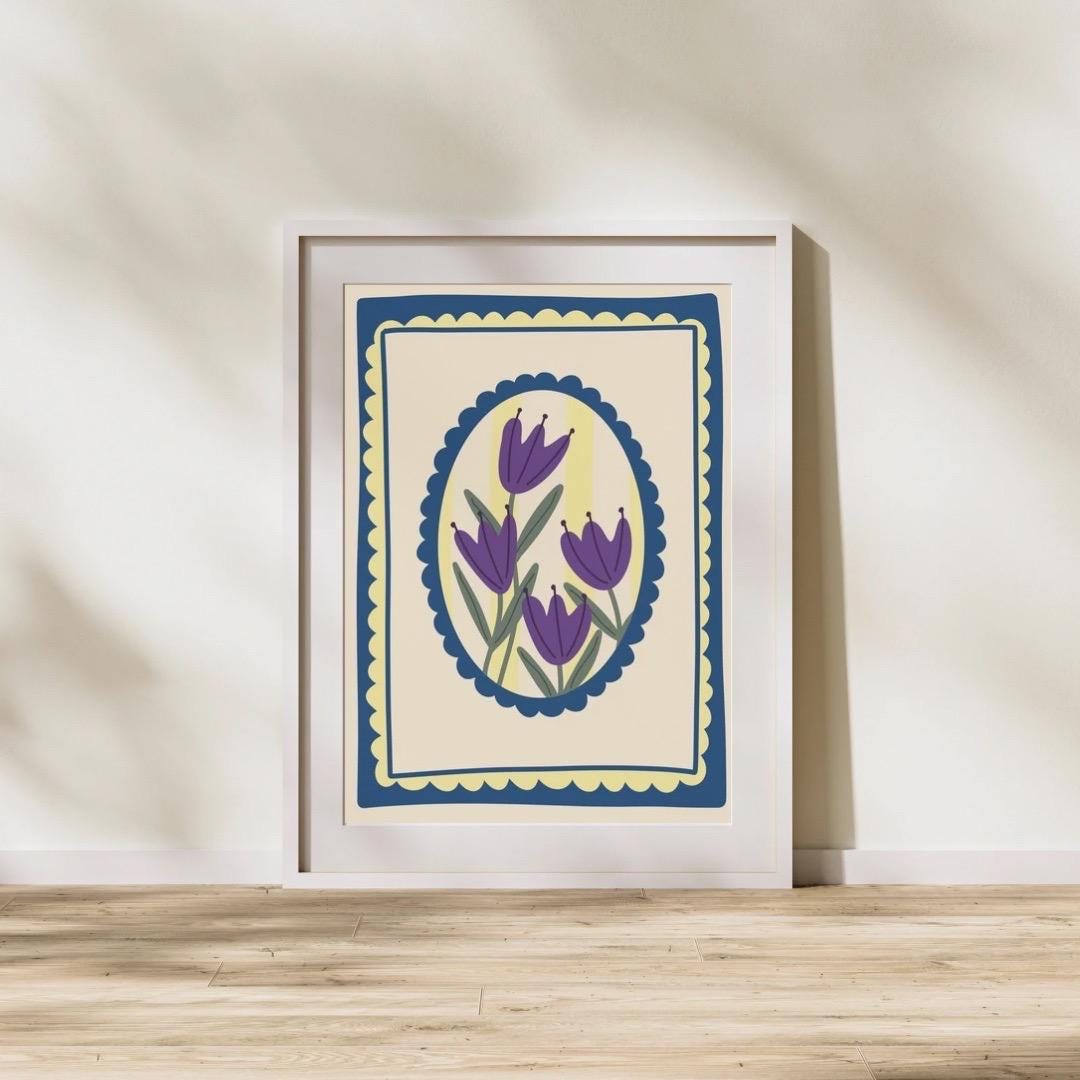 Tulip flowers in a frame art print
