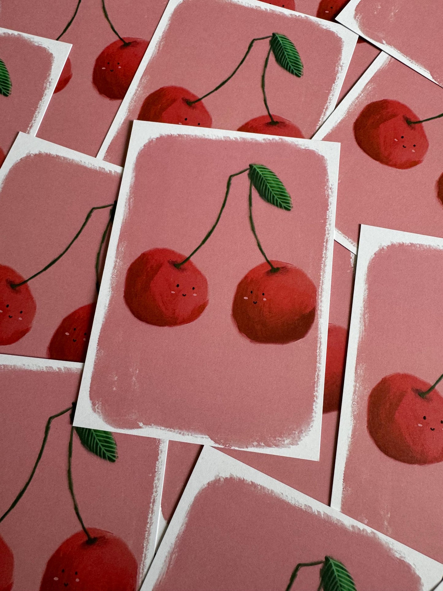 Happy cherries | A6 Blank Back Postcard