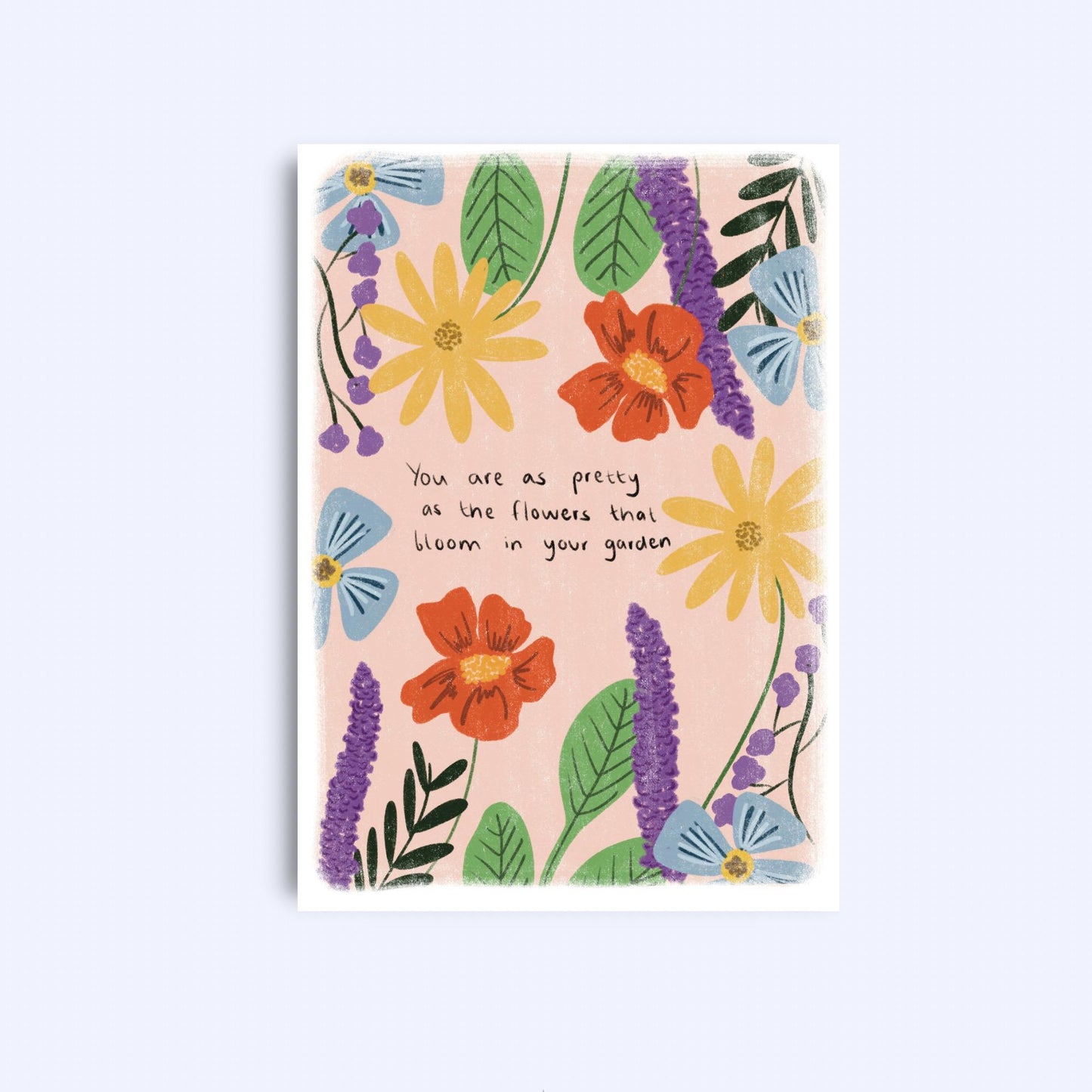 Floral A6 Greeting Card: Pretty Flowers Design