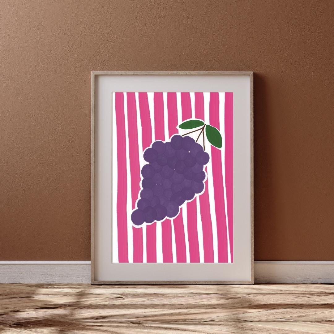 Grapes | A4 Art Print | Colourful Fruit