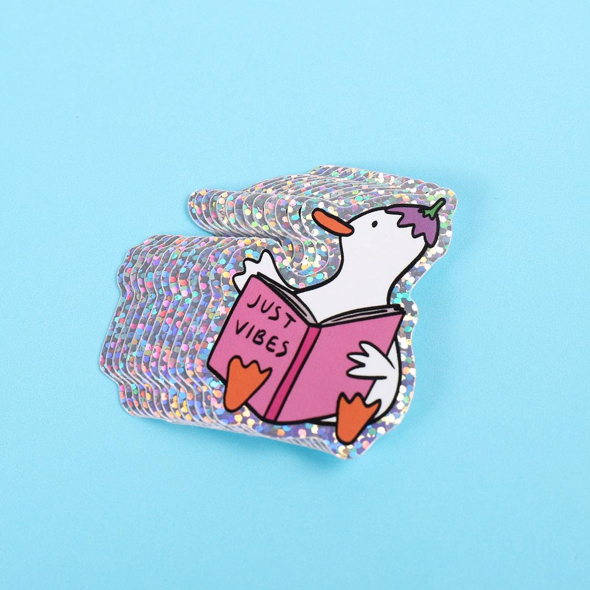 Just Vibes Silly Goose | Glitter Sticker