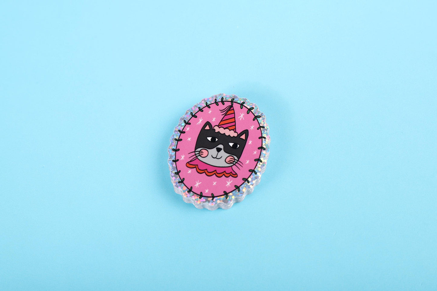 Birthday Cat | Glitter Sticker