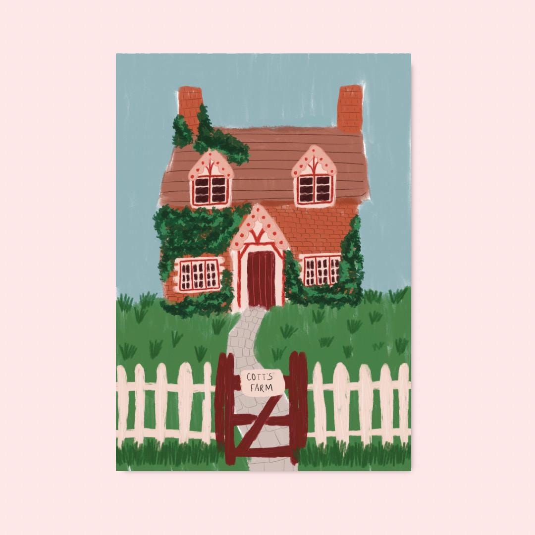 Cottage in the countryside | A4 Art Print