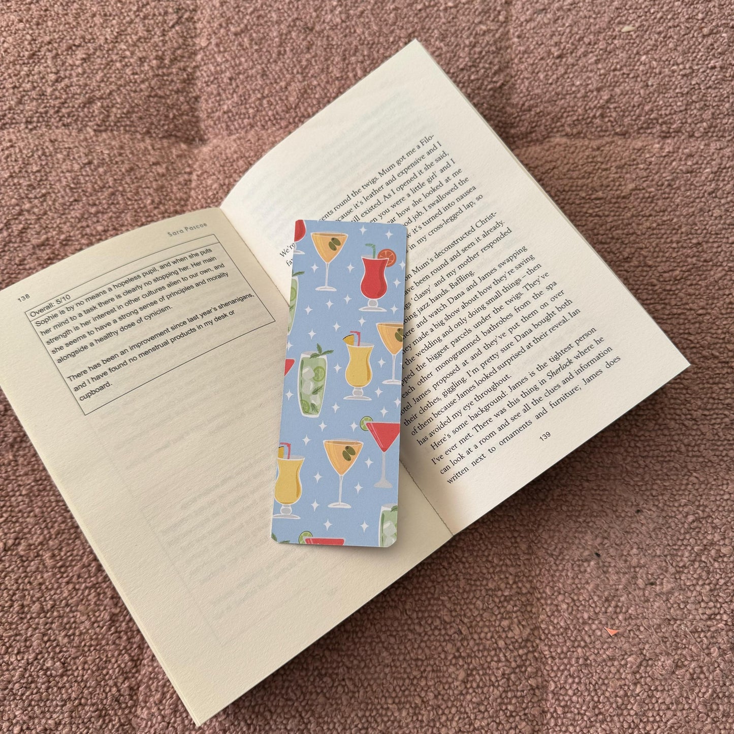 Cocktails Bookmark: 300gsm Card