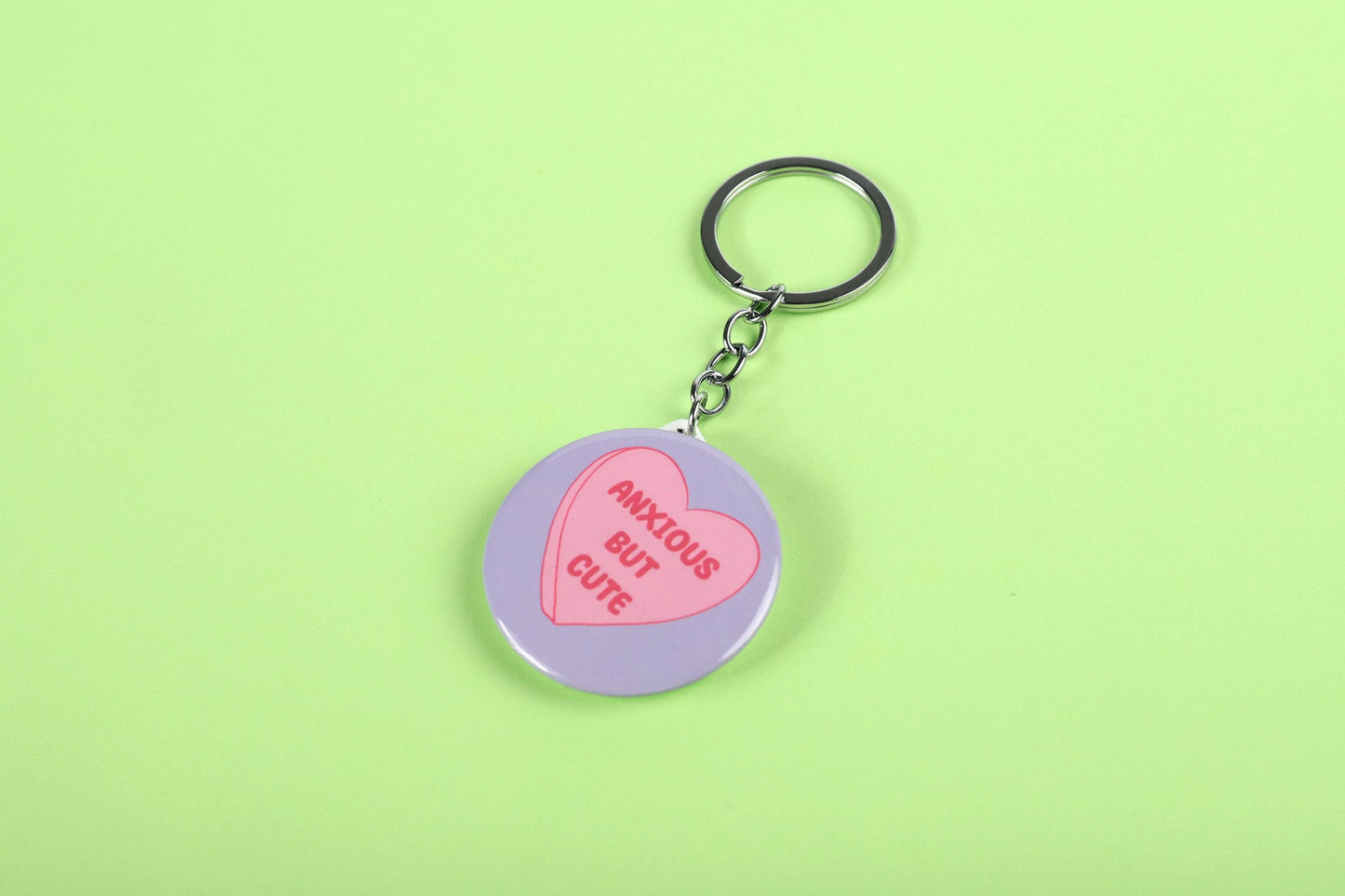 Anxious but cute | Compact mirror key chain