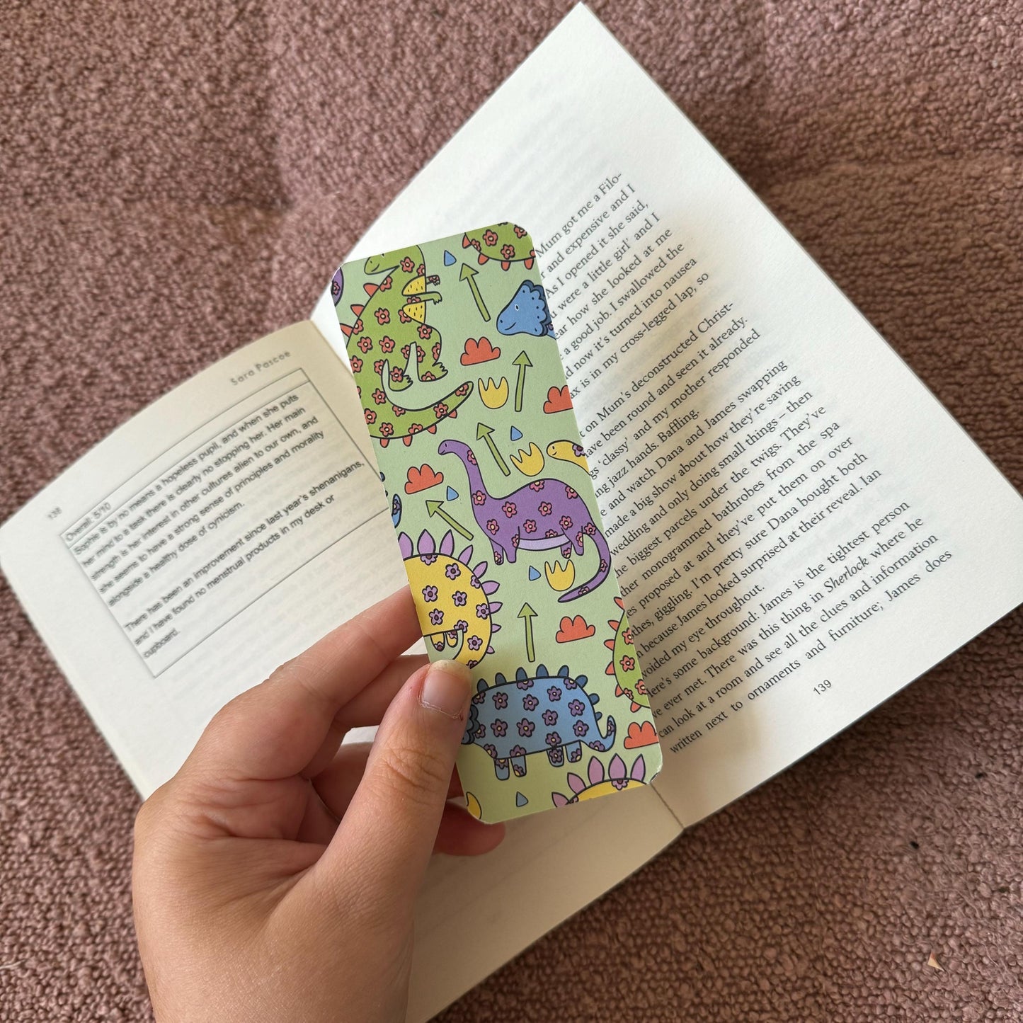 Dinosaur Bookmark: 300gsm Card Stock