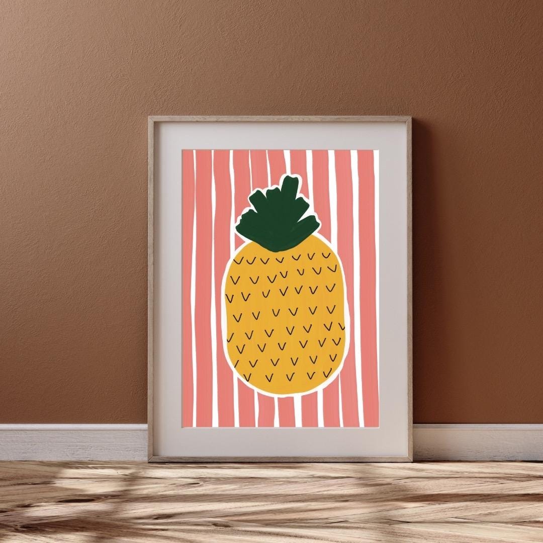 Pineapple | A4 Art Print | Colourful Fruit