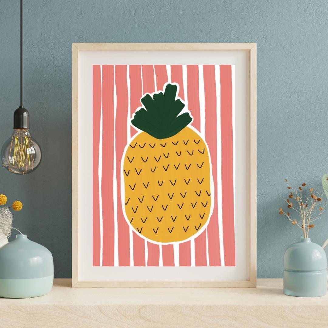 Pineapple | A4 Art Print | Colourful Fruit